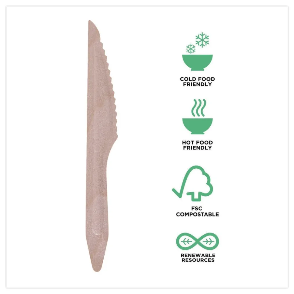 Eco-Products Knife Wood Cutlery - Natural (500/Carton)