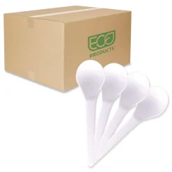 Eco-Products Plantware Compostable Heavyweight Plastic Soup Spoon - White (1000/Carton)