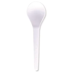 Eco-Products Plantware Compostable Heavyweight Plastic Soup Spoon - White (1000/Carton)