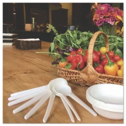 Eco-Products Plantware Compostable Heavyweight Plastic Soup Spoon - White (1000/Carton)