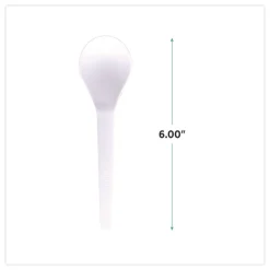 Eco-Products Plantware Compostable Heavyweight Plastic Soup Spoon - White (1000/Carton)