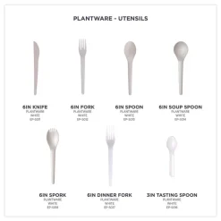 Eco-Products Plantware Compostable Heavyweight Plastic Soup Spoon - White (1000/Carton)