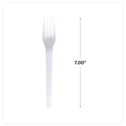 Eco-Products Plantware CPLA Cutlery Fork - White (1000/Carton)