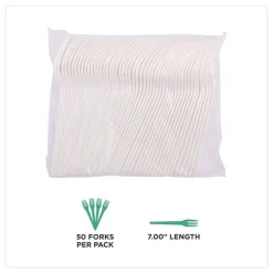 Eco-Products Plantware CPLA Cutlery Fork - White (1000/Carton)