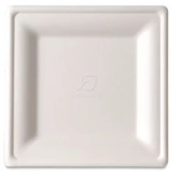 Eco-Products Vanguard 7.87 in. x 7.87 in. Renewable and Compostable Sugarcane Plates - White (500/Carton)