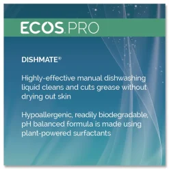 ECOS PRO 25 oz Dishmate Manual Dish Liquid Squeeze Bottle - Free and Clear (6/Carton)