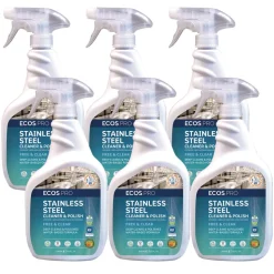 ECOS PRO 32 oz. Stainless Steel Cleaner and Polish Spray Bottle - Free and Clear Scent (6/Carton)