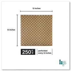 Elementree 01913 12 in. x 250 ft. Perforated Every 12 in. Bubble Paper - Kraft (250/Carton)