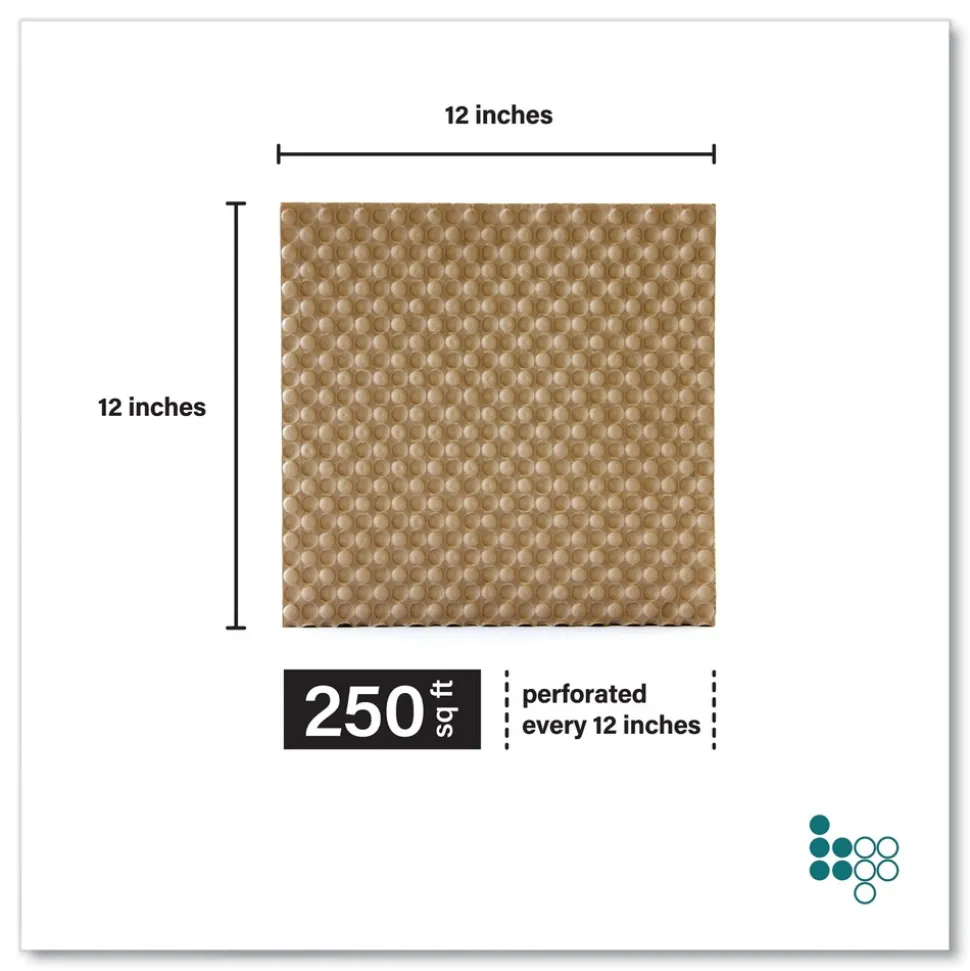 Elementree 01913 12 in. x 250 ft. Perforated Every 12 in. Bubble Paper - Kraft (250/Carton)