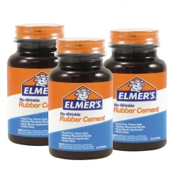 Elmer's 4 oz. Rubber Cement with Brush Applicator - Dries Clear (3 Each)