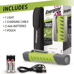 Energizer Rechargeable Lithium-Ion Pro Series Inspection Light with 2 AAA Batteries - Gray/Green