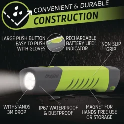 Energizer Rechargeable Lithium-Ion Pro Series Hybrid Handheld with 2 AA Batteries - Gray/Green