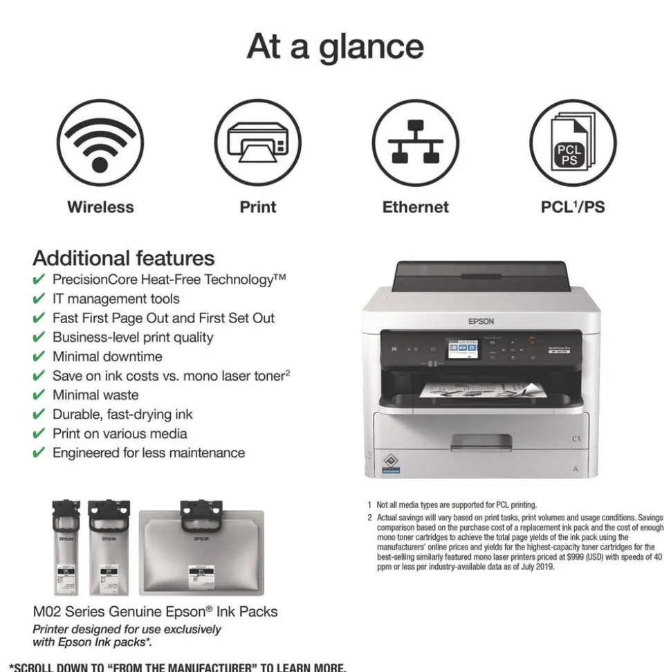 Epson WorkForce Pro WF-M5299 Monochrome Wireless Inkjet Printer