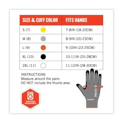 Ergodyne 10302 ProFlex 7072 ANSI A7 Nitrile-Coated CR Gloves, Gray, Small, 12 Pairs/Pack