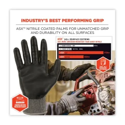 Ergodyne 10302 ProFlex 7072 ANSI A7 Nitrile-Coated CR Gloves, Gray, Small, 12 Pairs/Pack
