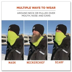 Ergodyne N-Ferno 6960 One Size Fits Most Fleece Neck Gaiter - Hi-Vis Lime