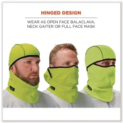Ergodyne N-Ferno 6823 One Size Fits Most Fleece Hinged Balaclava Face Mask - Lime
