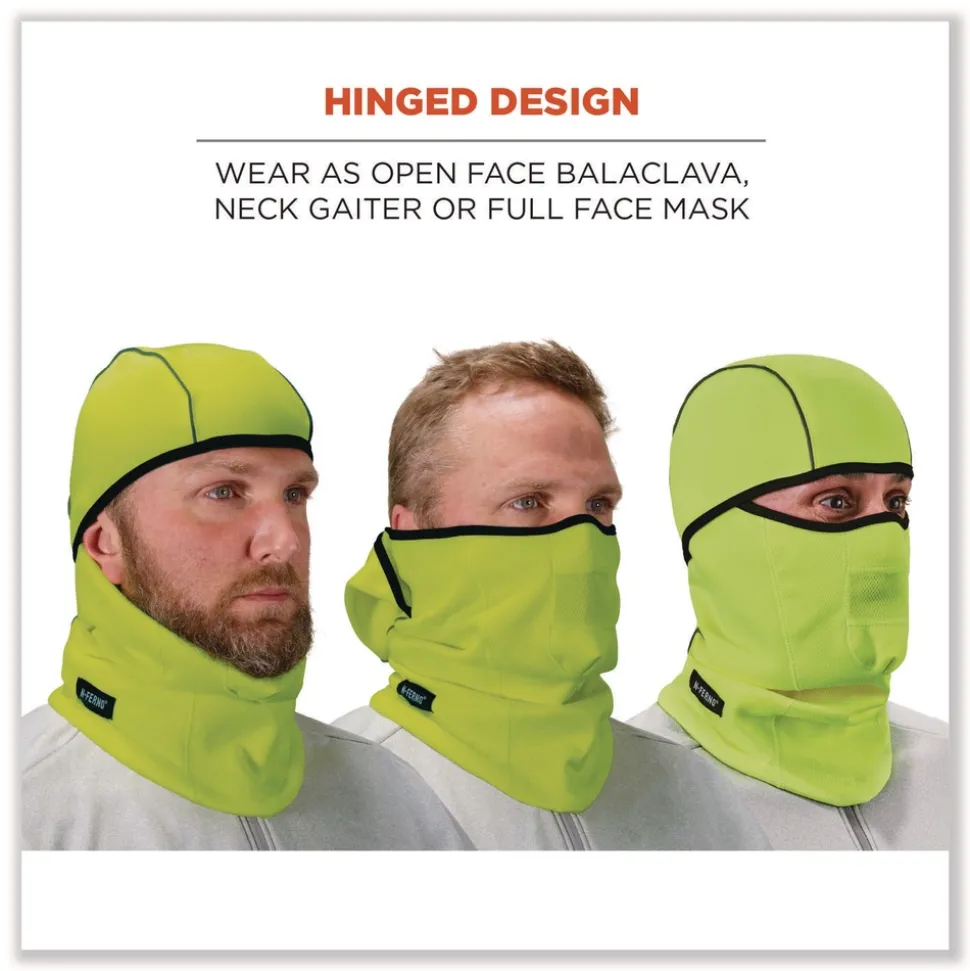Ergodyne N-Ferno 6823 One Size Fits Most Fleece Hinged Balaclava Face Mask - Lime