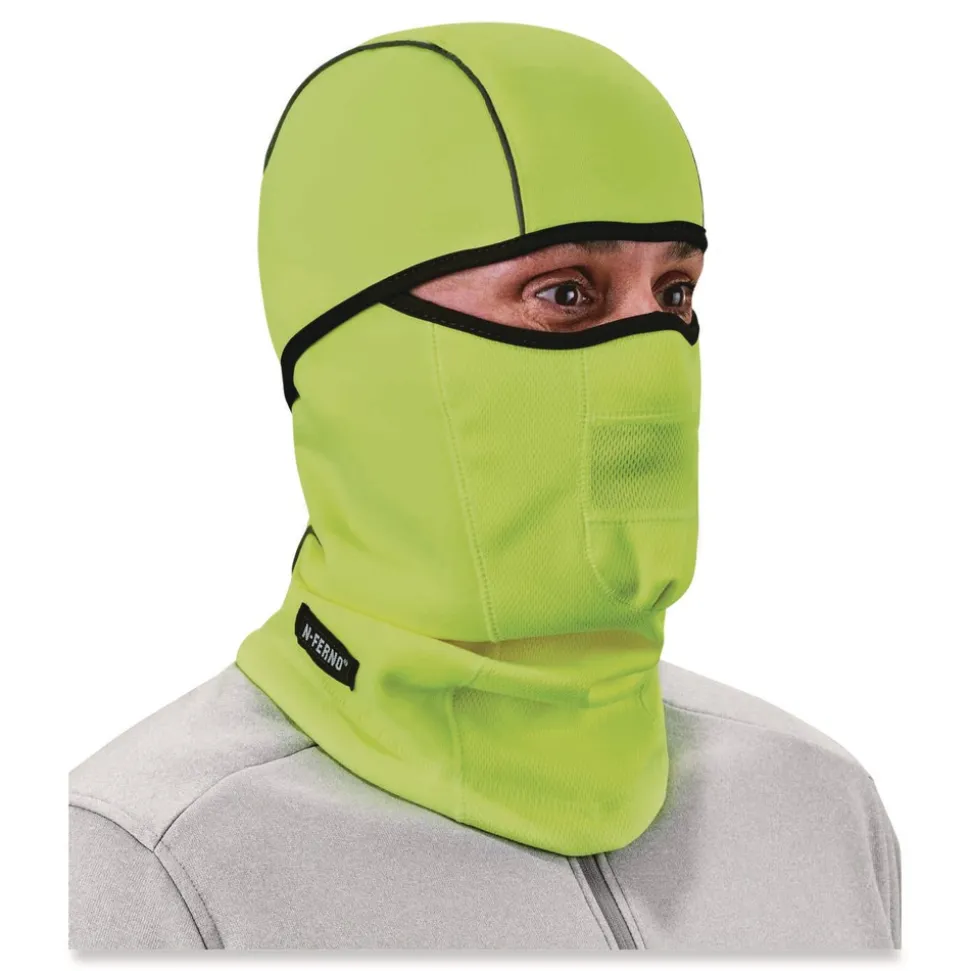 Ergodyne N-Ferno 6823 One Size Fits Most Fleece Hinged Balaclava Face Mask - Lime