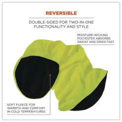 Ergodyne N-Ferno 6491 One Size Fits Most Reversible Thermal Fleece plus Poly Multi-Band - Lime