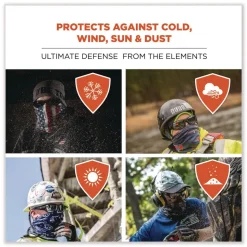 Ergodyne N-Ferno 6491 One Size Fits Most Reversible Thermal Fleece plus Poly Multi-Band - Light Gray Fade