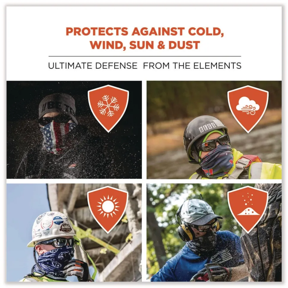 Ergodyne N-Ferno 6491 One Size Fits Most Reversible Thermal Fleece plus Poly Multi-Band - Light Gray Fade