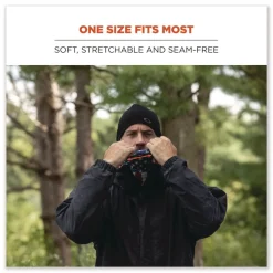 Ergodyne N-Ferno 6491 One Size Fits Most Reversible Thermal Fleece plus Poly Multi-Band - Light Gray Fade