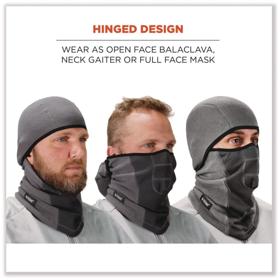 Ergodyne N-Ferno 6823 One Size Fits Most Fleece Hinged Balaclava Face Mask - Gray