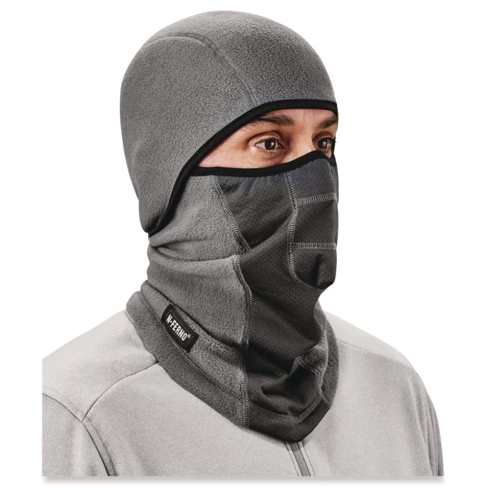 Ergodyne N-Ferno 6823 One Size Fits Most Fleece Hinged Balaclava Face Mask - Gray