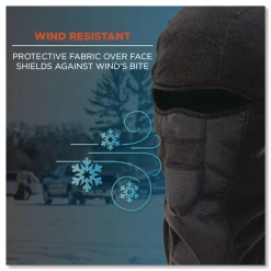 Ergodyne N-Ferno 6823 One Size Fits Most Fleece Hinged Balaclava Face Mask - Black