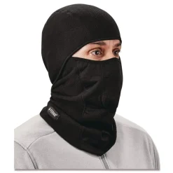 Ergodyne N-Ferno 6823 One Size Fits Most Fleece Hinged Balaclava Face Mask - Black