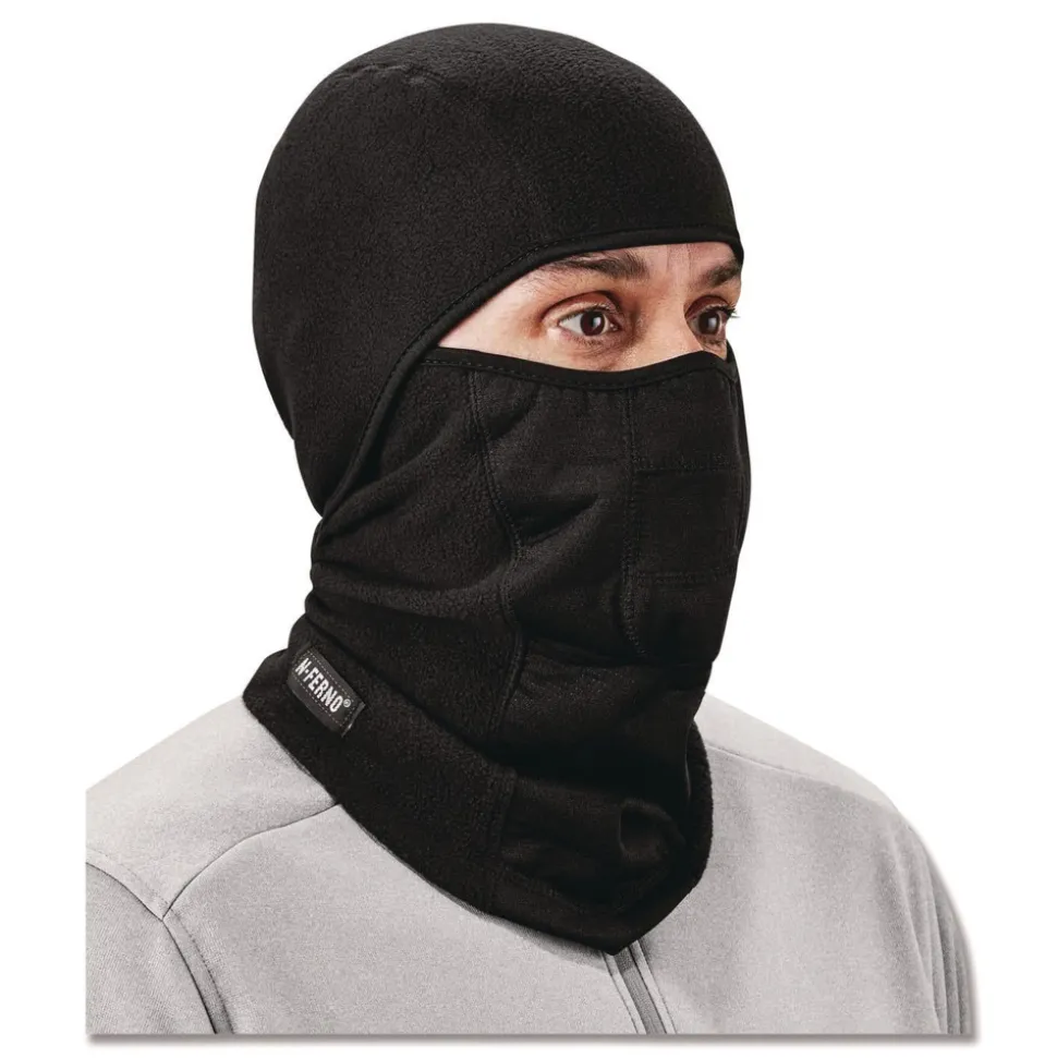 Ergodyne N-Ferno 6823 One Size Fits Most Fleece Hinged Balaclava Face Mask - Black