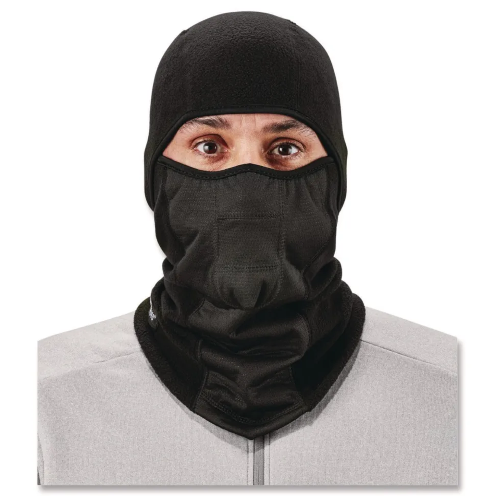 Ergodyne N-Ferno 6823 One Size Fits Most Fleece Hinged Balaclava Face Mask - Black