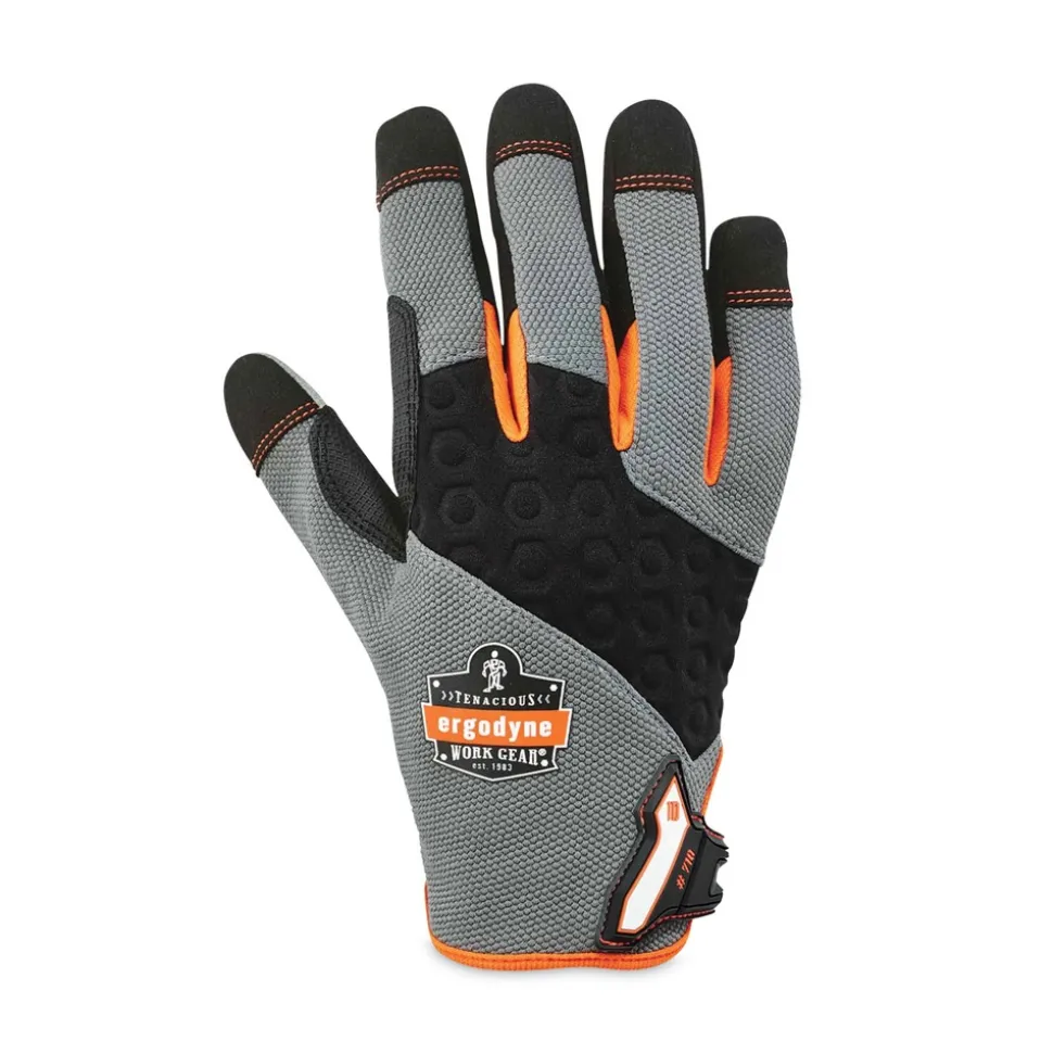 Ergodyne ProFlex 710 9 in. Long Heavy-Duty Mechanics Gloves - Small Gray (1-Pair)