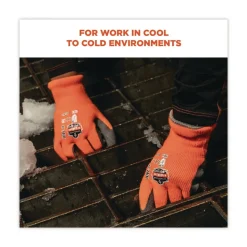 Ergodyne ProFlex 7401 Coated Lightweight Winter Gloves - Large Orange (1-Pair)