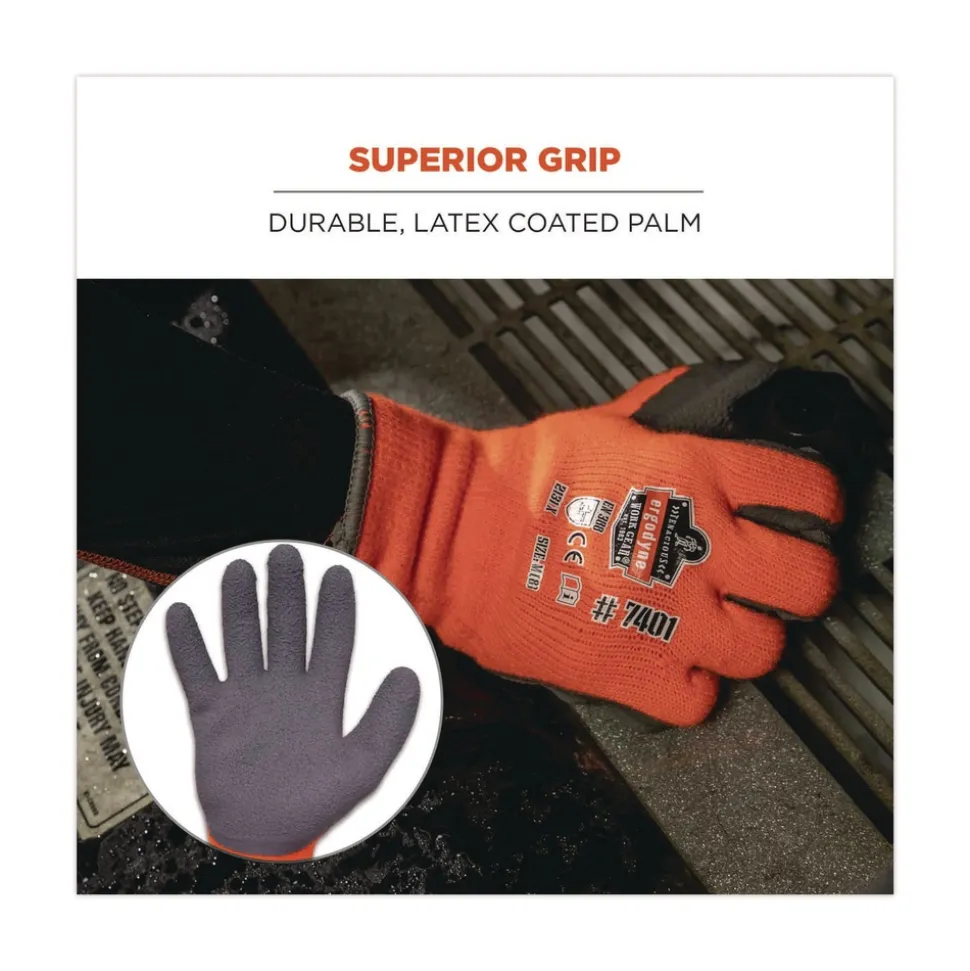Ergodyne ProFlex 7401 Coated Lightweight Winter Gloves - X-Large Orange (1-Pair)