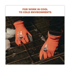 Ergodyne ProFlex 7401 Coated Lightweight Winter Gloves - Medium Orange (1-Pair)