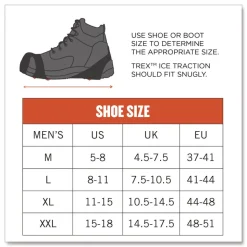 Ergodyne Trex 6300 One Piece Slip-on Ice Cleats - Large Black (1-Pair)