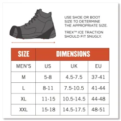 Ergodyne Trex 6300 One Piece Slip-on Ice Cleats - Medium Black (1-Pair)