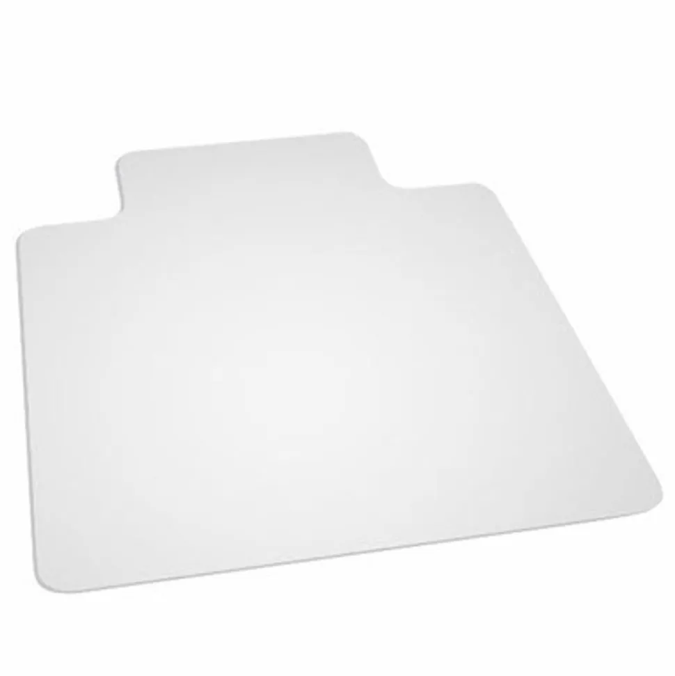 ES Robbins 45 x 53 EverLife Heavy Use Rectangular Chair Mat with Lip for Hard Floors - Clear