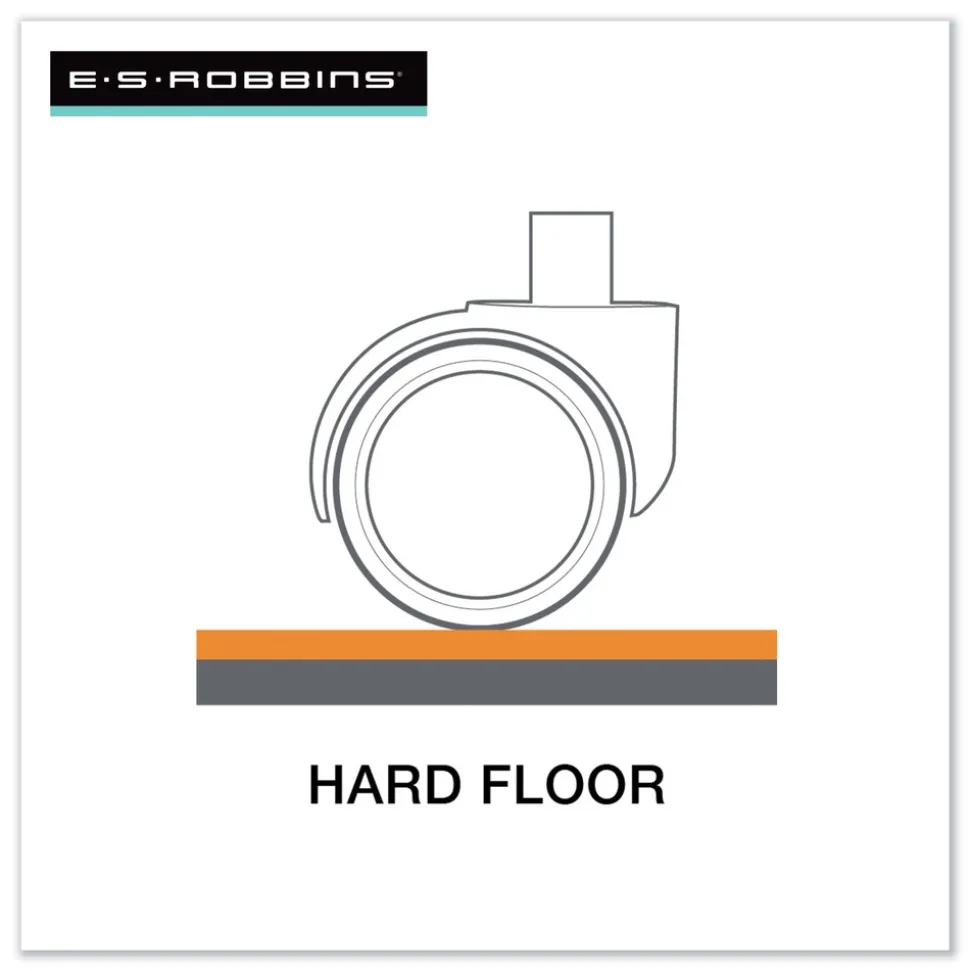 ES Robbins 45 x 53 EverLife Heavy Use Rectangular Chair Mat with Lip for Hard Floors - Clear