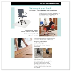 ES Robbins 45 x 53 EverLife Heavy Use Rectangular Chair Mat with Lip for Hard Floors - Clear