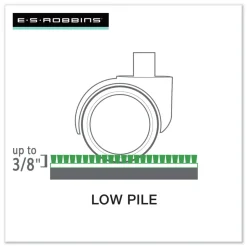 ES Robbins 46 x 60 EverLife Moderate Use Rectangular Chair Mat for Low Pile Carpet - Clear