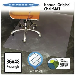 ES Robbins 36 x 48 Natural Origins Chair Mat for Hard Floors - Clear