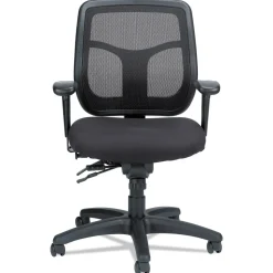 Eurotech 18.9 in. to 22.4 in. Seat Height Apollo Multi-Function Mesh Task Chair Supports Up to 250 lbs. - Silver Seat/Back, Black Base