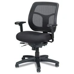 Eurotech 18.9 in. to 22.4 in. Seat Height Apollo Multi-Function Mesh Task Chair Supports Up to 250 lbs. - Silver Seat/Back, Black Base