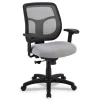 Eurotech 18.1 in. to 21.7 in. Seat Height Apollo Mid-Back Mesh Chair - Silver Seat, Silver Back, Black Base