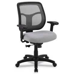 Eurotech 18.1 in. to 21.7 in. Seat Height Apollo Mid-Back Mesh Chair - Silver Seat, Silver Back, Black Base