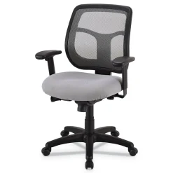 Eurotech 18.1 in. to 21.7 in. Seat Height Apollo Mid-Back Mesh Chair - Silver Seat, Silver Back, Black Base