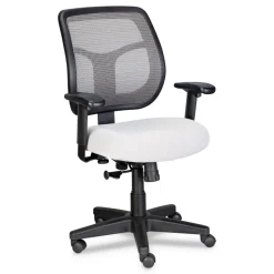 Eurotech 18.1 in. to 21.7 in. Seat Height Apollo Mid-Back Mesh Chair - Silver Seat, Silver Back, Black Base